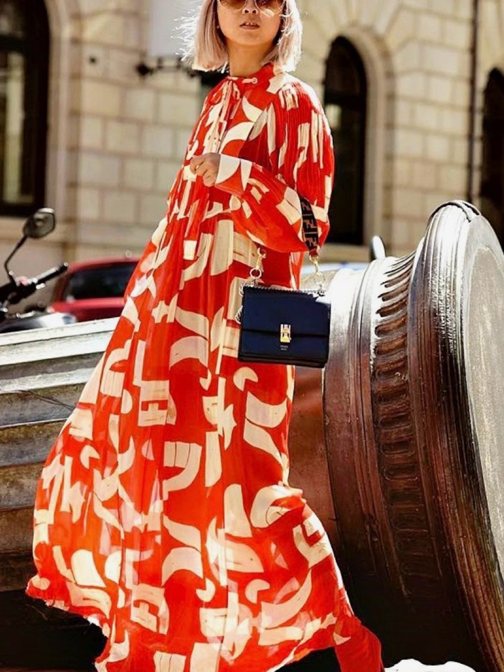 NWT H&M Studio SS18 Runway Japanese Print Red Maxi Dress US 10